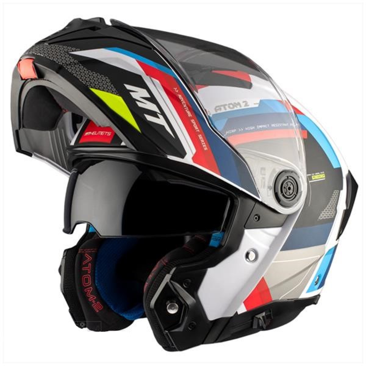 MT Atom 2 SV Systeemhelm mat blauw/rood